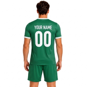 Camiseta de Fútbol Verde para Hombre, Manga Corta, Nombre y Número Personalizados, Impresión Sublimada, Corte Regular, Todas las Temporadas, Secado Rápido - Product Image 1
