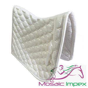 Meilleure vente de haute qualité blanc Satin matelassé tapis de selle anglais Western équitation conception personnalisée mosaïque Impex Sialkot coton - Product Image 2