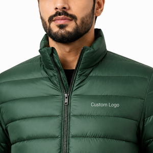 Veste d'hiver en duvet blanc pour homme, col montant, fermeture éclair, coupe-vent, rembourrage en polyester, veste décontractée de qualité supérieure - Product Image 5