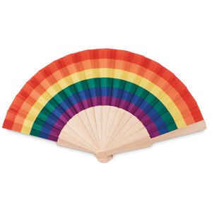 Ventaglio arcobaleno stampato personalizzato Bowfan per forniture per feste promozionali - Product Image 1