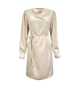 Robe longue droite en maille pour femme, style modeste, à manches amples plissées, devant ouvert, couleur personnalisable, coupe naturelle, pour femme musulmane - Product Image 6