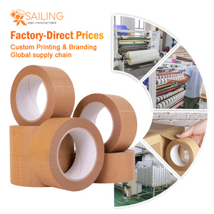 Voile de Chine 3 pouces papier brun Kraft expédition emballage Logo personnalisé imprimé Sellotape ruban d'emballage - Product Image 4
