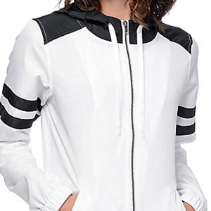 Nuevo diseño: Chaquetas cortavientos de dos tonos para mujer con capucha/Chaquetas cortavientos con cremallera a la moda para mujer - Product Image 6