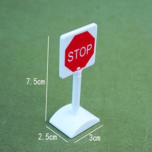 Señal de parada de tráfico de paisaje en miniatura, juguete de muebles de plástico para decoración de casa de muñecas, mundo en miniatura hecho - Product Image 6