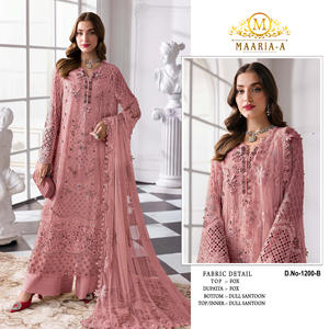Traje pakistaní de georgette sintético completamente cosido con bordado de lentejuelas y trabajo Khatli, elegante salwar kameez - Product Image 2