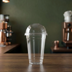 Gobelets jetables QUANG QUAN en PET transparent à paroi simple de 16/22/24 oz avec couvercles de 95 mm pour café, thé et boissons froides - Idéal pour les fêtes - Product Image 1