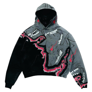 Sudadera con capucha unisex personalizada con cremallera, parche bordado desgastado, lavado ácido, forro polar vintage, 100% algodón, ecológica, transpirable, holgada para invierno - Product Image 1