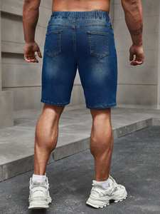 Wholesale New High Quality Eco-Friendly Summer Denim Shorts <b>Men</b> Plus Size Embroidered 100% Cotton High <b>Stretch</b> Sports Casual Hip - Product Image 5