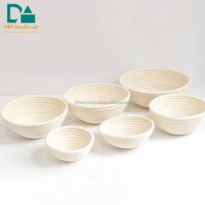 Cesta para hornear pan redonda de ratán Natural ecológica, herramienta de panadería casera de Vietnam - Product Image 6
