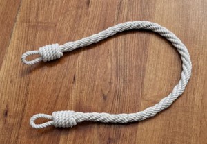 White Cotton Rope Curtain <b>Tieback</b>: Shabby Chic Nautical Window Decor - Product Image 2