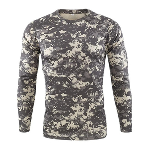 Men's Long Sleeve <b>Camouflage</b> <b>T</b>-<b>Shirt</b> O-Neck Slim Fit Quick Dry 100% Polyester Knitted Casual Print - Product Image 6