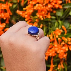 925 Sterling Silver <b>Lapis</b> <b>Lazuli</b> <b>Ring</b> Handmade Blue Stone Designer Fine Jewelry December Birthstone <b>Ring</b> - Product Image 5