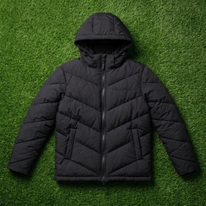 MALATTEPA Men's Black Stand Collar Puffer Jacket Windproof Polyester Winter Casual <b>Coat</b> Zipper Front Design Quick <b>Dry</b> Breathable - Product Image 5