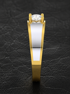 Anillo de Diamante Cultivado en Laboratorio Clásico Solitaire para Hombre, Oro Amarillo de 18K, Anillo de Bodas - Product Image 2