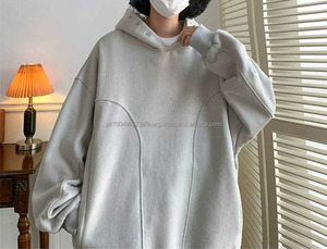 เสื้อฮู้ดผู้ชายทรงหลวมสีทึบแฟชั่นสไตล์ฮ่องกงฤดูใบไม้ร่วงฤดูหนาว2025 - Product Image 3