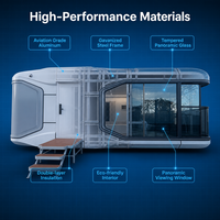Capsule spatiale mobile futuriste, maison préfabriquée, bureau intelligent en conteneur avec système de contrôle intelligent