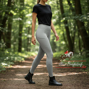 Leggings ecuestres transpirables para verano, pantalones de equitación flexibles, conjunto elegante para la establa, leggings ecuestres. - Product Image 2