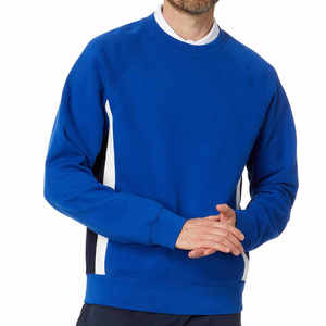 Men's Royal Blue <b>Raglan</b> Sleeve Crew Neck Pullover Sweatshirt Regular Fit 100% Cotton Casual Winter Knitted Fleece <b>Top</b> - Product Image 1