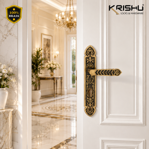 Premium BLISS Brass Mortice <b>Door</b> Handle Matte Black Antique Finish Heavy Duty Lever Handle for Home Office Residential Commercia - Product Image 3