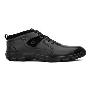Zapatos de Seguridad con Puntera de Acero para Hombre, de Cuero Negro, con Cordones, Suela de Goma, Entresuela de EVA, Forro de Malla Transpirable e Impermeable, para Todas las Temporadas - Product Image 3