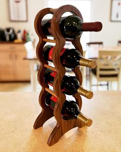 Organizador de bebidas de madera para 3 botellas de vino, ideal para uso en bares domésticos, mantiene las botellas de vino ordenadas sobre las mesas de bar, de la India. - Product Image 5