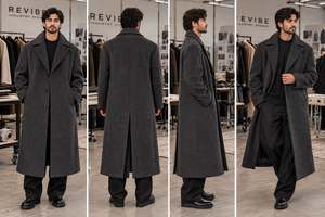 Abrigo Largo de Lana Oversize para Hombre, Color Grafito Carbón, Cierre de un Solo Botón, Abrigo de Invierno, Venta al por Mayor Personalizada, Prendas de Abrigo Premium a Medida 202 - Product Image 6