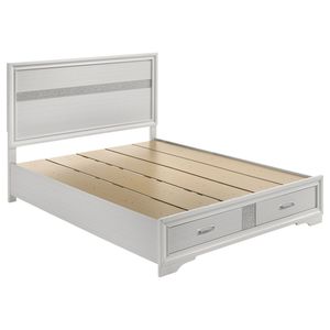 Orchid <b>White</b> Queen <b>Storage</b> <b>Bed</b> Elegant Up-Holstered Furniture - Product Image 2