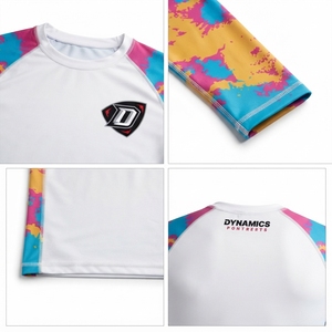 Rashguard MMA personnalisé sublimé à manches courtes, T-shirt de compression d'entraînement BJJ pour grappling, OEM - Product Image 4