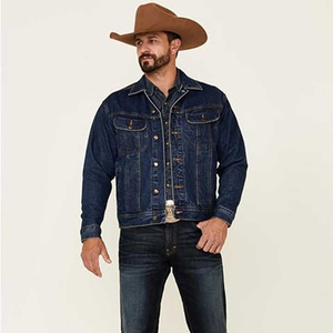 Best High Quality Men's Dark Blue <b>Denim</b> <b>Jacket</b> Classic Fit With Button Closure And Chest Pockets Casual Style - Product Image 3