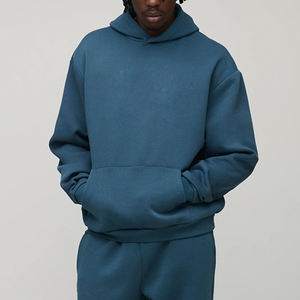 Chándal extragrande para hombre con bolsillos laterales y capucha para un ajuste cómodo y relajado en invierno, con capucha ajustable para pedidos al por mayor - Product Image 2