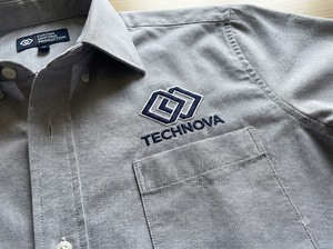 Unisex Light Blue Long Sleeve Button <b>Down</b> Shirt with Dark Gray <b>Trousers</b> and Brown Belt 3HTH HH89-OEM-TSHIRT-2026 - Product Image 3