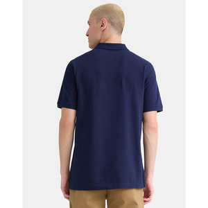 Polo à manches courtes pour homme, bleu marine, 100% coton, coupe classique, décontracté, respirant, tricoté, design uni, boutons sur le devant - Product Image 2
