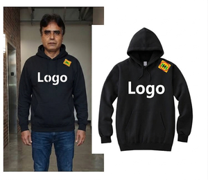Manufacturer Wholesale Streetwear Custom logo Blank Cotton Spandex Quality Plain Brushed Winter Pullover Velvet Hoodies for Men - Product Image 3