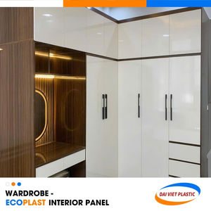 Armario con apariencia de madera y tocador de maquillaje Panel interior de PVC Fabricante líder de Vietnam con 10 años de experiencia - Product Image 1