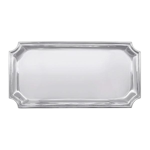 Plateau de service rectangulaire en métal galvanisé avec poignées en laiton, décoration rustique de style farmhouse, plateaux de service pour aliments et boissons - Product Image 5