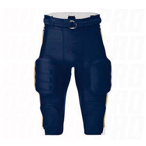 Pantalon d'entraînement de football américain pour jeunes hommes avec protections intégrées, blanc et noir, respirant, léger, prix abordable - Product Image 6