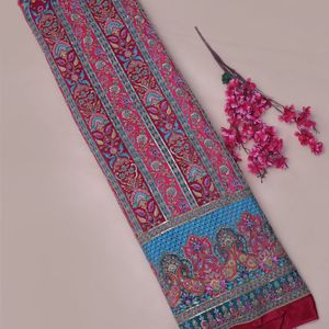 ผ้าไหมเครปเนื้อนุ่ม ทอลายดอกไม้เรขาคณิต น้ำหนักปานกลาง พิมพ์ลายเถาวัลย์ดอกไม้ ลายเพสลีย์ ขอบสีไล่ระดับ สำหรับเด็กผู้หญิง - Product Image 2