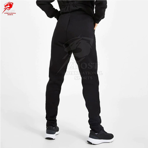 Pantalones Jogger de Lona Negros para Mujer, Ajustados, de Cintura Media, con Cordón, Casuales, Largos, Estilo Harem, con Bolsillos - Product Image 2