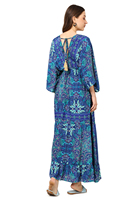 Robe d'été décontractée pour femme, 100 % polyester, à fleurs, à volants, taille naturelle, manches évasées, col en V, confortable