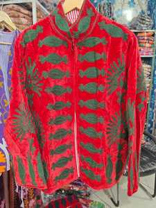 Hand-Embroidered <b>Quilted</b> Velvet Suzani <b>Jacket</b> Autumn Winter Eco-Friendly Breathable Quick Dry Women Luxury Floral <b>Pattern</b> Cotton - Product Image 2