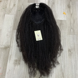 Peluca de cabello humano vietnamita recto rizado birmano de primera calidad personalizado con transparente para color crudo suizo U-Part de Vietnam - Product Image 2