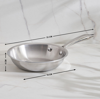 Fabricant de poêles en acier inoxydable, poêle de cuisson de qualité alimentaire, base à induction robuste, fournisseur, export, vente en gros