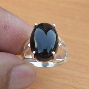 Black Onyx Prong <b>Ring</b> Handmade Gemstone <b>Ring</b> Sterling Silver Jewelry Minimalist <b>Statement</b> <b>Ring</b> - Product Image 1
