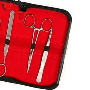 Suture Training Kit Medical Student Instrument Set Stainless Steel Scissors Forceps <b>Needle</b> Holder Red <b>Case</b> Manual Tools Hospital - Product Image 2