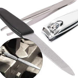 15 Pcs Beauty Kit Black Color Coated Nail Clipper Scissors Nail <b>Files</b> Professional Manicure Set With Leathers Pouch - Product Image 3