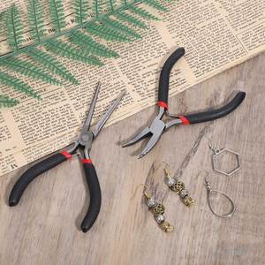 Juego de 2 Pinzas de Acero Inoxidable con Punta Pequeña, Mini Pinzas para Joyería, Punta Larga y Curva para Fabricación de Joyería, Reparación y Envoltura de Alambres - Product Image 2