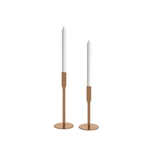 Portavelas cónico de Metal con acabado de cobre de lujo para el hogar, sala de estar, mesa, velas decorativas de Navidad - Product Image 1