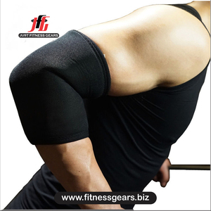 Genouillère en néoprène noir avec bordure rouge, à enfiler, compression, soutien, respirante, protection universelle unisexe toutes saisons - Product Image 3