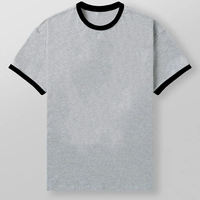 Camisetas de Manga Corta para Hombre, Estilo Clásico, Diseño Moderno y Cómodo, Peso Medio, Cuello en Contraste, Dobladillo Elástico, 100% Algodón