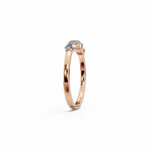 Elegante Anillo de Compromiso y Matrimonio con Cinco Diamantes Redondos Cultivados en Laboratorio, en Oro de 10K, 14K, 18K, Plata 925, 935 para Mujer - Product Image 3